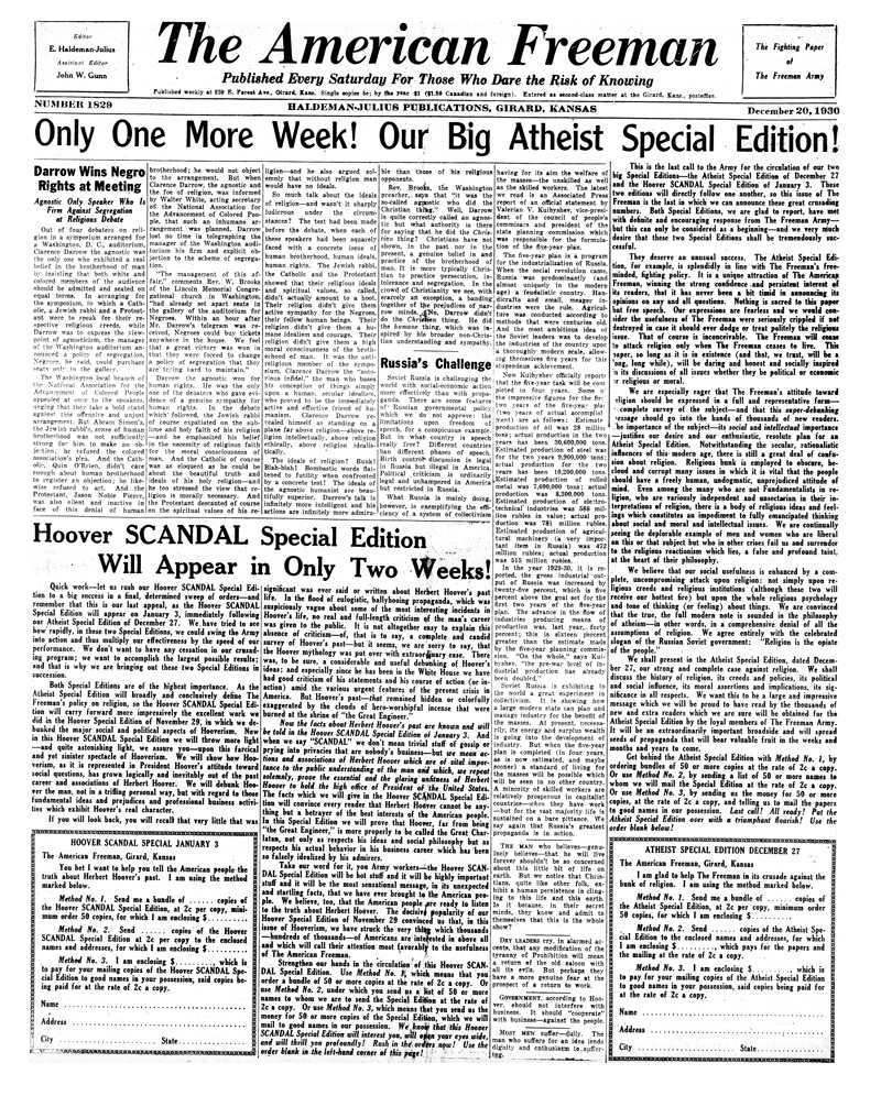 The American Freeman, Number 1829, Dec. 20, 1930.